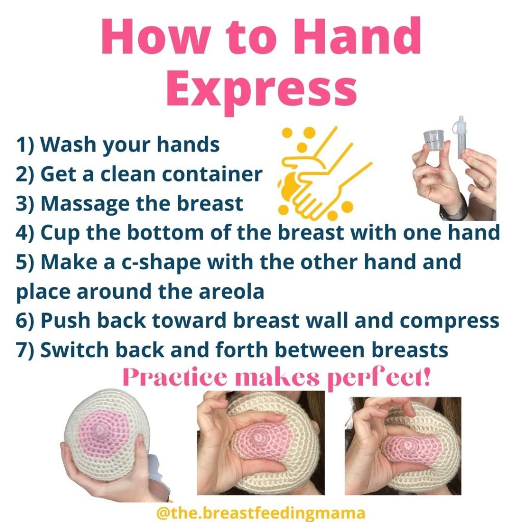 Hand deals expressing colostrum