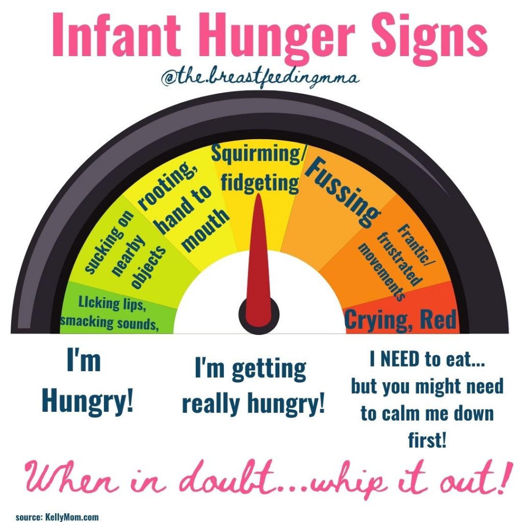 newborn hunger cues breastfeeding