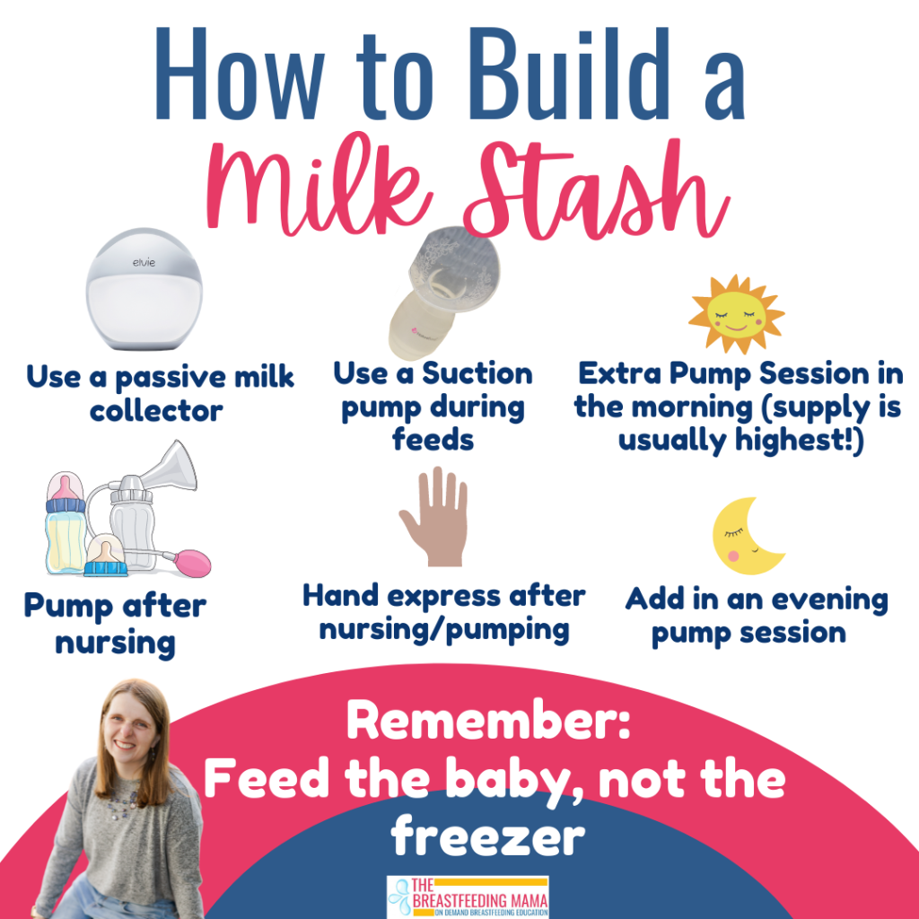 how to start pumping and building a milk stash when you are breastfeeding