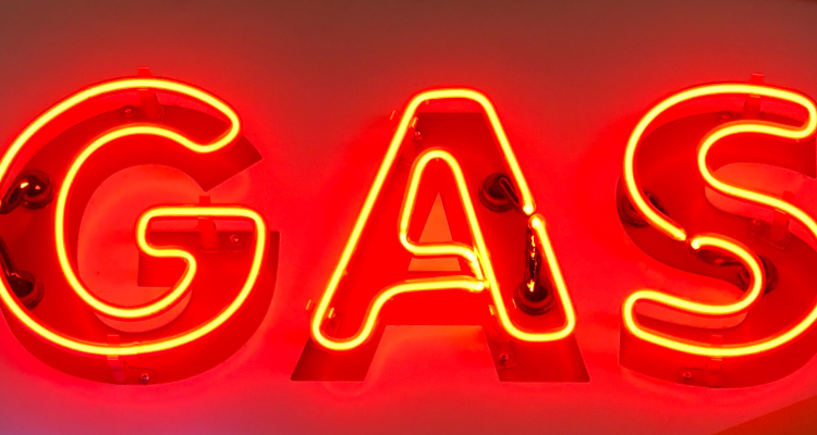 gas in lighted letters