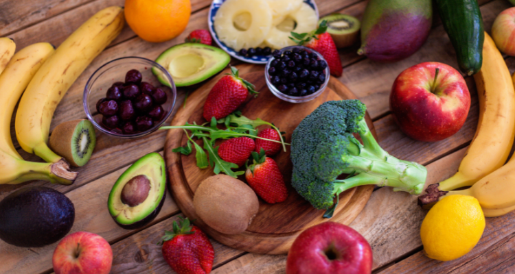 a variety of fruits and vegetables