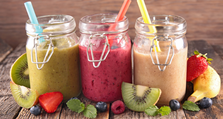 smoothies in mason jars